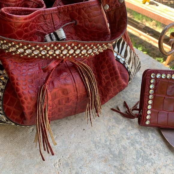 Ravianni Ladies Handbag & Matching Wallet & portfolio - all genuine leather - Picture 3 of 14